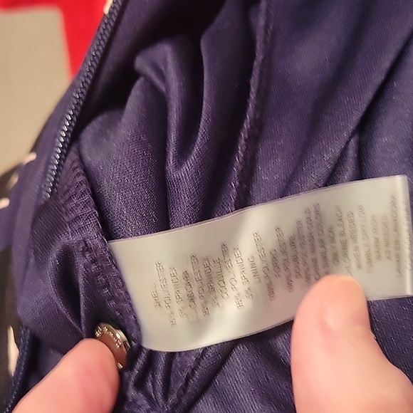 Vince Camuto Short Sleeve Navy Blue & Pink Dress 8 - Picture 7 of 9